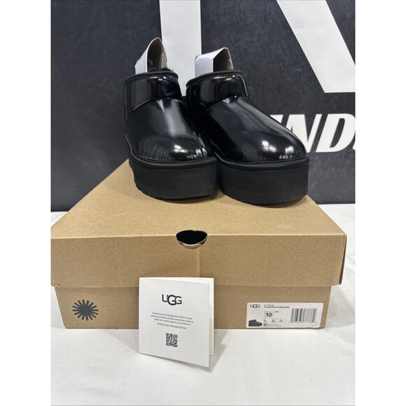 UGG ULTRA MINI PLATFORM Chunky HI SHINE BLACK WOMEN'S BOOTS SIZE US 10 Excellent - Picture 1 of 10